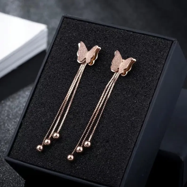 Anting titanium perhiasan anting model jurai elegan anti karat tidak gatal luntur bisa di pake sahari hari terlaris
