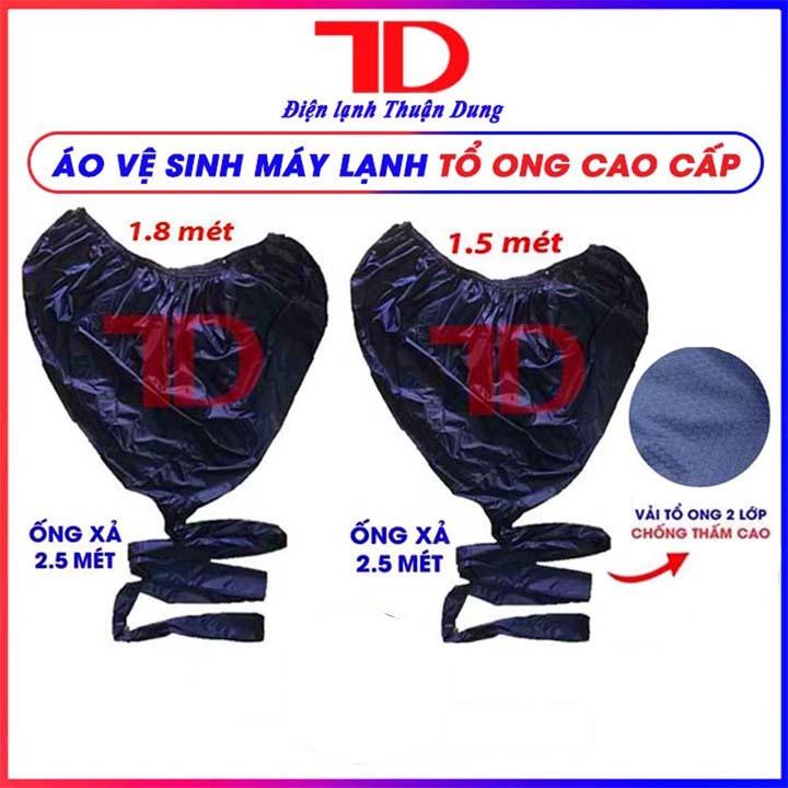 Áo vệ sinh máy lạnh tổ ong cao cấp đuôi 2.5 mét chống thấm dụng cụ làm sạch máy lạnh túi vệ sinh điều hòa Điện Lạnh Thuận Dung