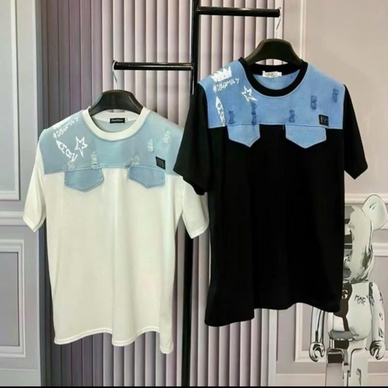  Bigsize Áo Thun Nam Béo Cotton 100% Phối Vải Bò Size 80kg - 150kg Phong Cách Độc Đáo 