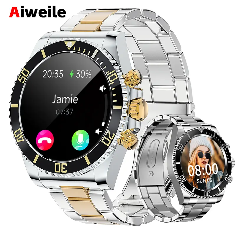 Aiweile - Đồng hồ thông minh AW12 Pro dành cho nam giới, dành cho Android IPhone Xiaomi, chế độ thể thao, cuộc gọi Bluetooth không dây (trả lời), quà tặng cho bạn bè Watch Smartwatch