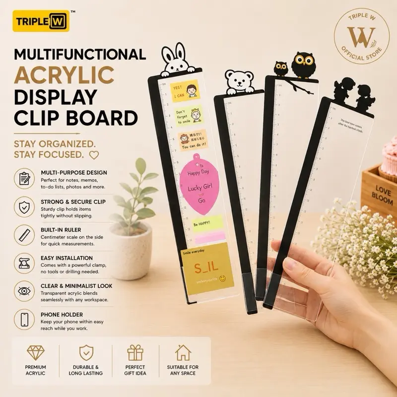 Triple W Memo Note Pad Monitor Komputer Tempat Tempel Sticky Board