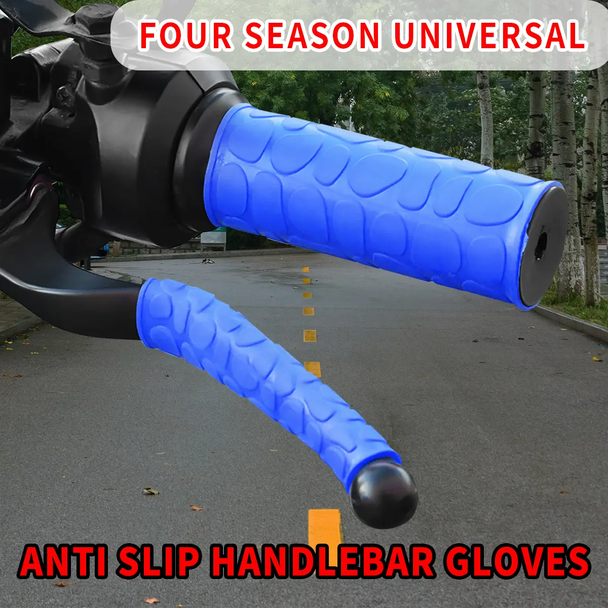 Non-slip Rubber Grip Glove Motorcycle Handle Cover Universal Heat Shrinkable Grip Cover Sleeve Handlebar Covers
