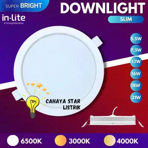 INLITE MINI DOWNLIGHT LAMPU PANEL SLIM BULAT 5.5W 7.5W 12W 16W 18W 21W INDS602R PUTIH / KUNING