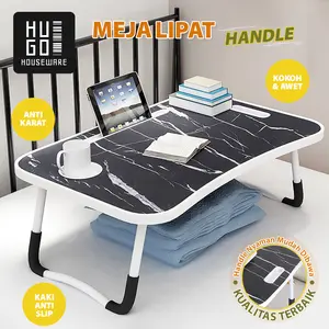 Meja Lipat Portable dengan Handle Meja Belajar Anak Meja Laptop Multifungsi Anti Air