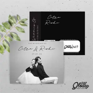 (50 pcs) UNDANGAN PERNIKAHAN MEWAH GLOSSY BW - UNDANGAN NIKAH GLOSSY BW