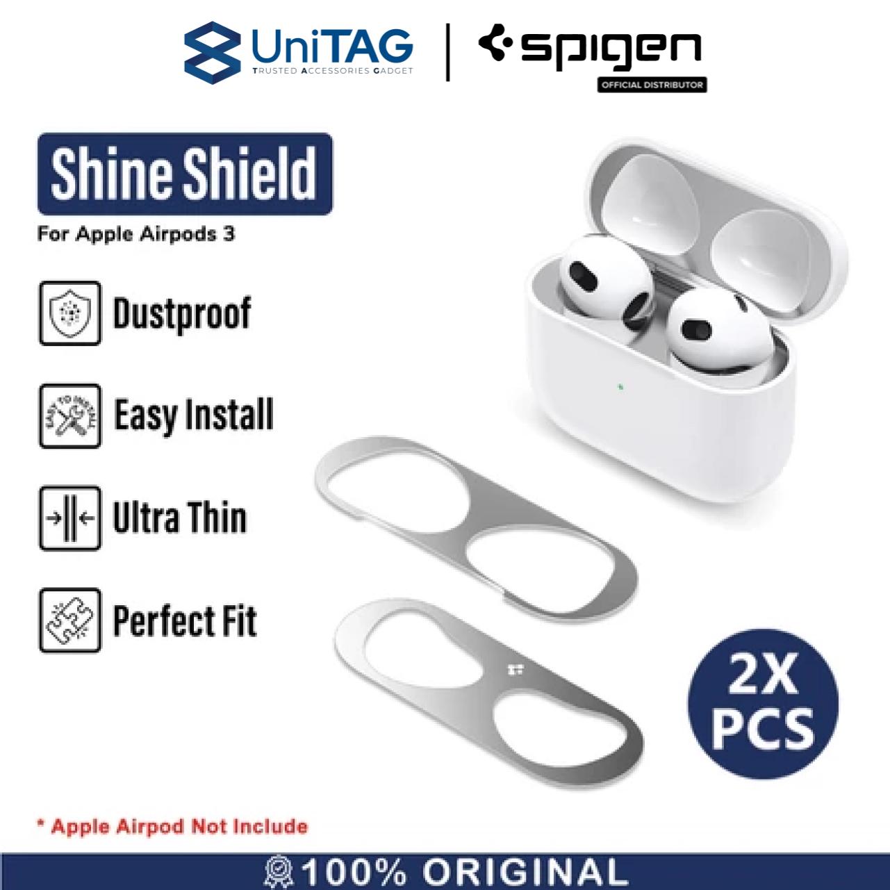 Spigen AirPods 3 Dust Sticker Protector Film Shine Shield - Metallic Silver ASD01986