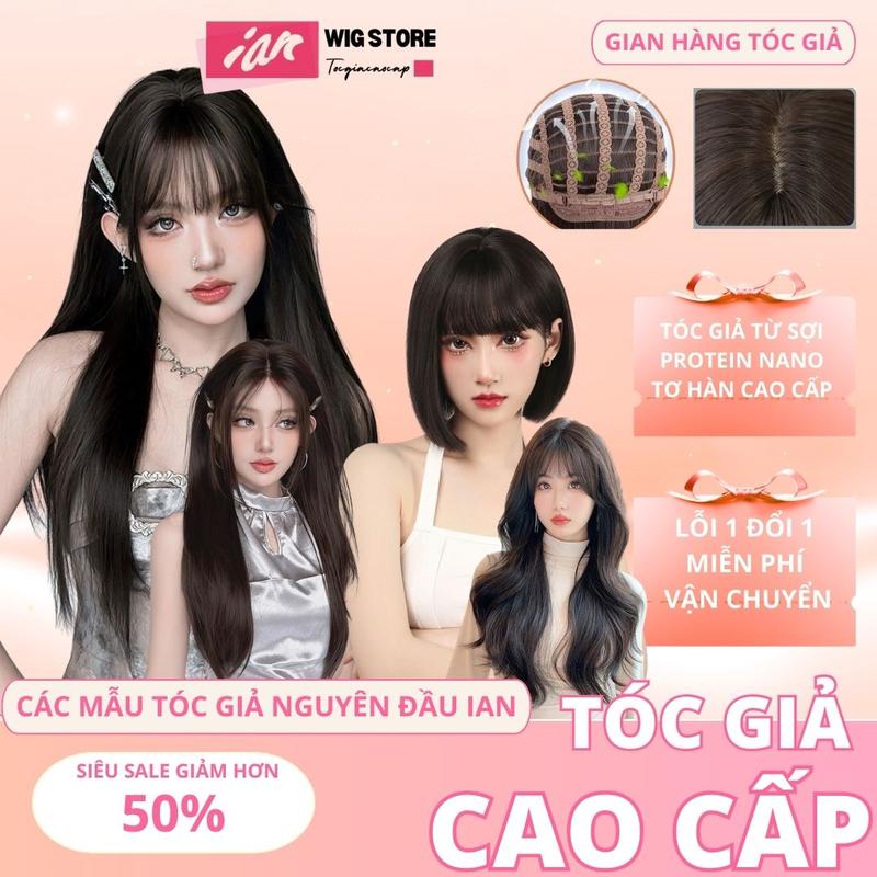 Tóc giả nguyên đầu iAN cao cấp ,Tặng kèm lưới, link mua hàng tổng hợp