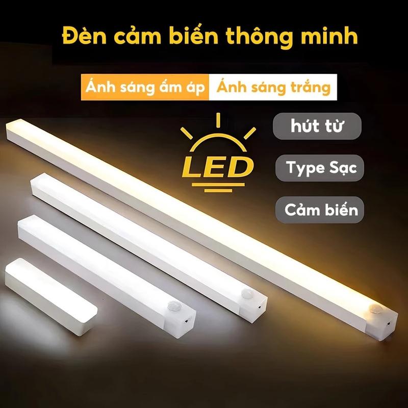 Đèn cảm biến LED không dây 20CM cảm biến thông minh ánh sáng tủ quần áo phòng ngủ đèn tiện lợi Sạc USB 1