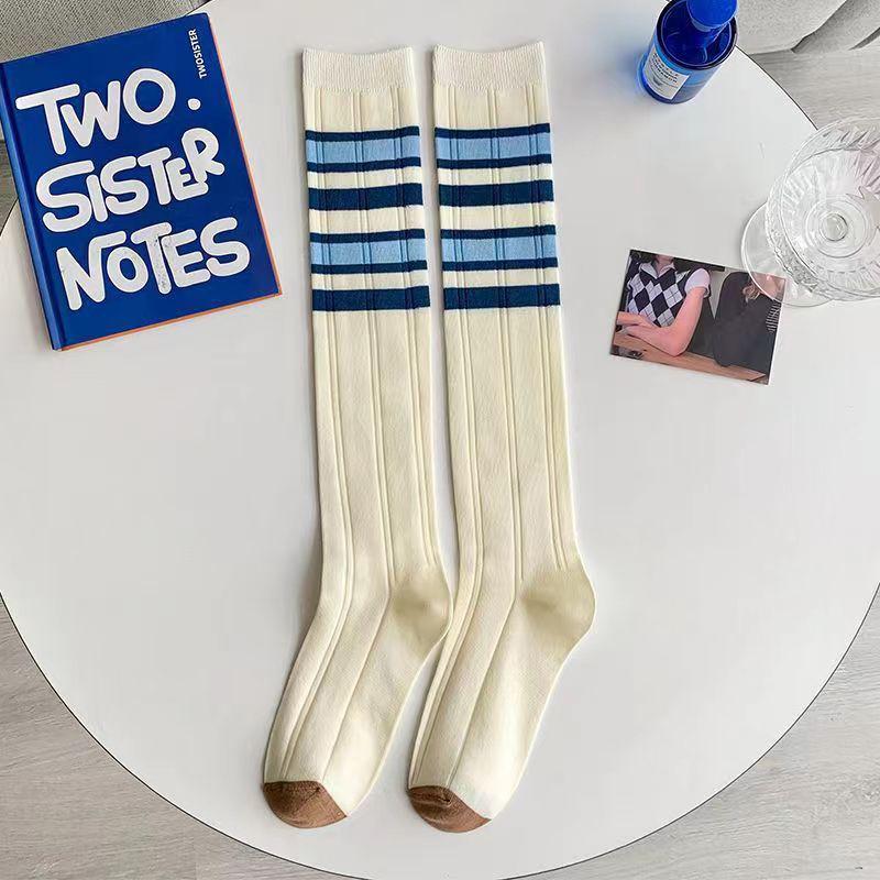 Product Introduction of Tất Cao Đến Đầu Gối Cho Nữ, Tất Dài Sọc Nhiều Màu Sắc, Mỏng, Cho Mùa Hè, Cho Nữ Sinh, Học Sinh, Tiệc Tùng, Trường Học, Thoải Mái Jean 32