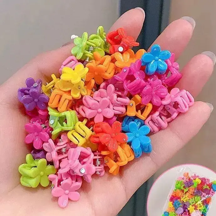 MJ-50PCS FREE POUCH JEPITAN JEPIT RAMBUT KECIL BENTUK BUNGA - AKSESORIS JEPIT RAMBUT ANAK 2