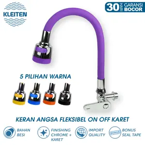 KLEITEN Kran Angsa Fleksibel Karet Warna Keran Dapur Cuci Piring Keran Sink Kran Bebek Kran Tembok