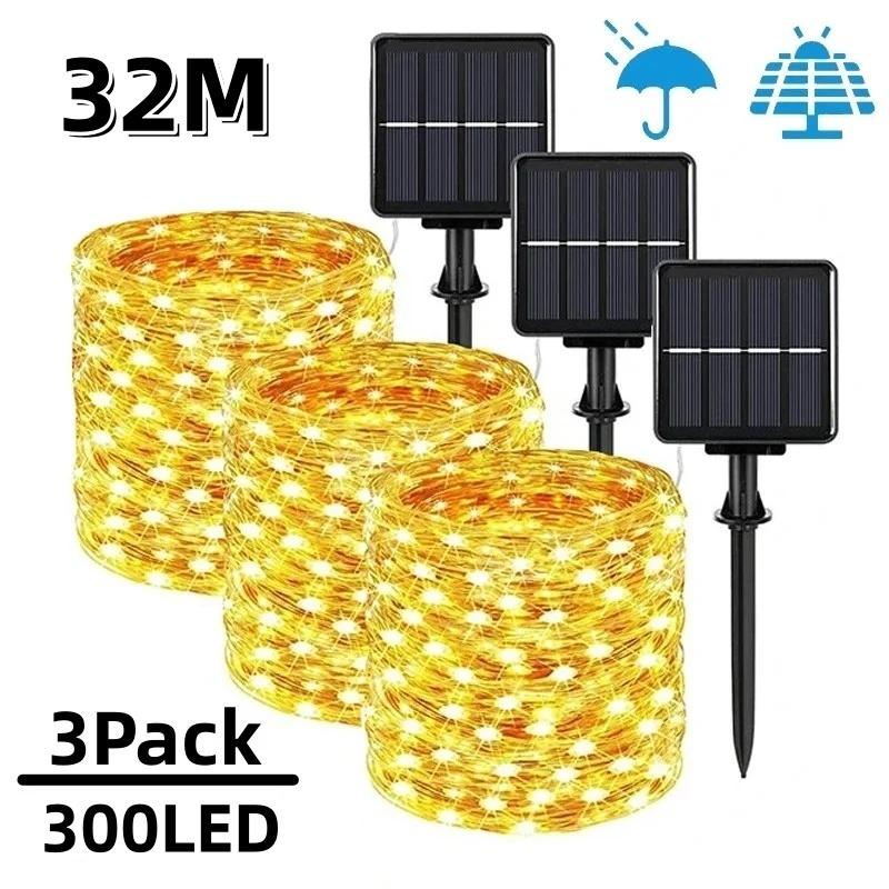7 m/12 m/22 m/32 m dây đèn LED năng lượng mặt trời ngoài trời kiểu tiên, đèn…
