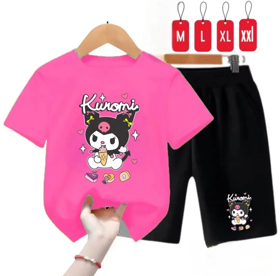 Setelan Anak-anak Cowok Dan Cewek Motif KuromiIceCream|Kaos Anak Setelan Pria Dan Wanita|Baju Anak-anak Laki-Laki Dan Perempuan|Kaos Anak Bahan Katun