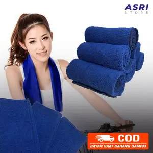 SERBA 10RIBU! Handuk Leher Polos/Garis Ukuran 30x70 - Handuk Olah Raga - Nyaman Dan Cepat Mengering - Bisa COD Clean