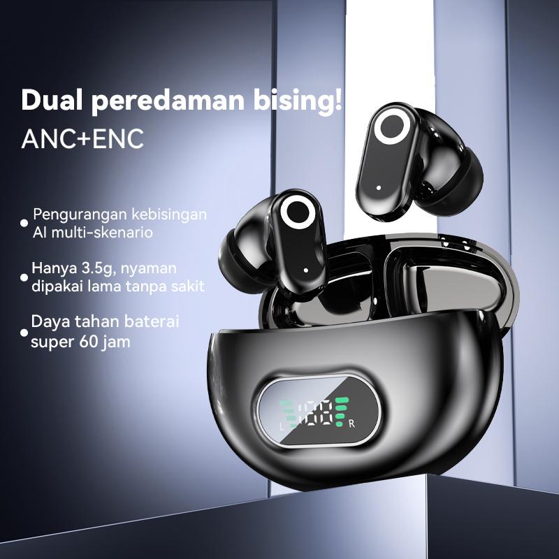 [COD] Yincoree [J16] Earphone Bluetooth 6.0 TWS - Reduksi Kebisingan Hybrid -48dB, 6-MIC ENC, 24 Jam Baterai, Latensi Rendah 0.04s, Audio 360° - Headset Nirkabel Kulit Gading untuk Gaming & Kerja In Ear Peredam Mikrofon Bawaan