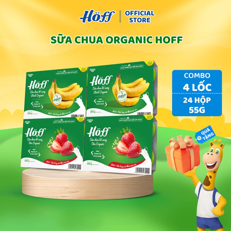 HOFF Sữa Chua ORGANIC mix vị 4 LỐC ( 24 hộp x 55g)