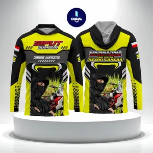 Jersey Combine Harvester Lengan Panjang Kupluk Printing Dryfit Premium