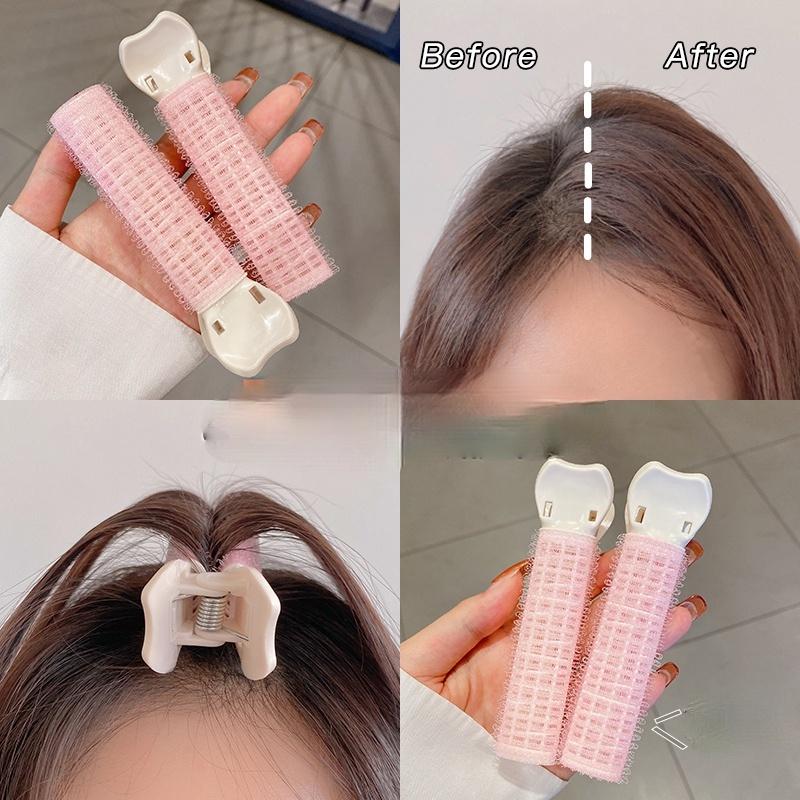  Set 2 Kẹp phồng chân tóc mái tự dính Lô Tóc Mái Lô Uốn tóc mái thưa hot Hàn Quốc 