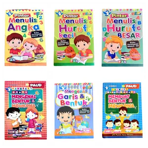 1 PAKET ISI 6 Buku Latihan Menulis Dasar Untuk Anak PAUD TK PRA SEKOLAH PAH Bergambar Full Color bisa COD