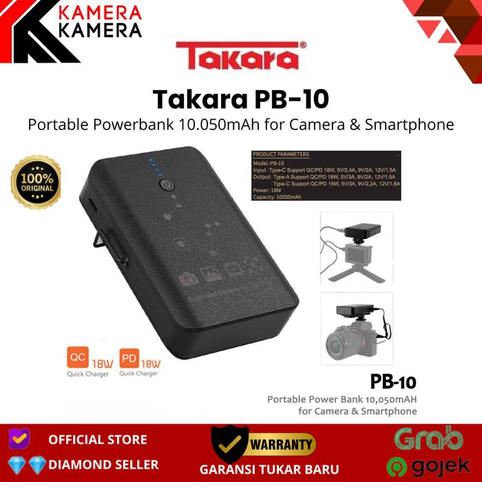 Gambar Takara PB-10 Portable Powerbank 10.050mAh for Camera & Smartphone dari KameraKamera Kota Administrasi Jakarta Pusat Tokopedia