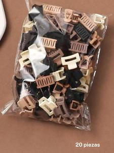 Mini pinzas para el cabello de color aleatorio minimalistas (20 piezas), pinza casual versátil para mujeres y niñas, accesorios de moda elegantes que combinan con todo para uso diario y decoración de fiestas, joyería exquisita para regalos de cumpleaños