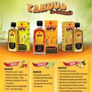 GPU Minyak Urut Aroma Sereh Pala Jahe Minyak Pijat Kerokan Urut Perut Kembung Masuk Angin