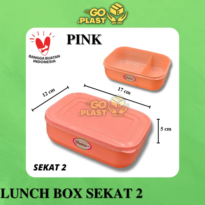 [6PCS] HAPPY KOTAK MAKAN PLASTIK SEKAT 2 5