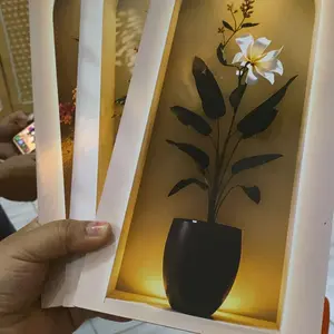 Tennesy Hiasan Dinding Bunga 3D 1 set Isi 3 Panel 45x30CM Wall Decor Art Pajangan Ruang Tamu Dekorasi Rumah
