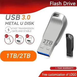 Metal U Disk 2TB 1TB Portable Pen Drive High Speed USB 3.0 Interface Waterproof Memoria Usb Flash Disk Otg Storage