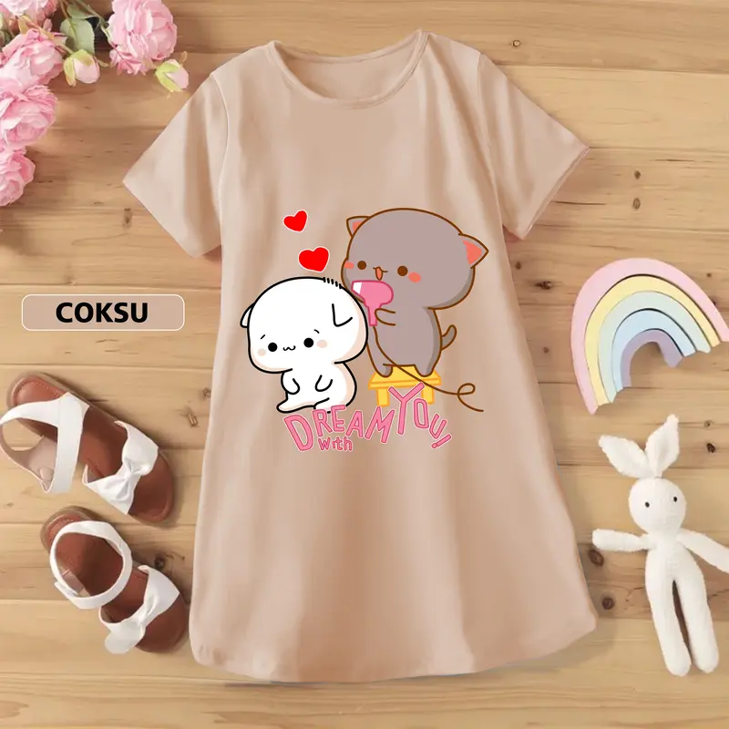 Baju Anak Daster Anak Anak Perempuan. Dress Anak Murah, Tunik Anak Motif DREAM WITH YOU Dress Anak Kekinian, Anak Usia 1-10 Tahun 2