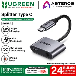 UGREEN Splitter Type C To Jack 3.5mm Plus Type C Charging Music dan Call