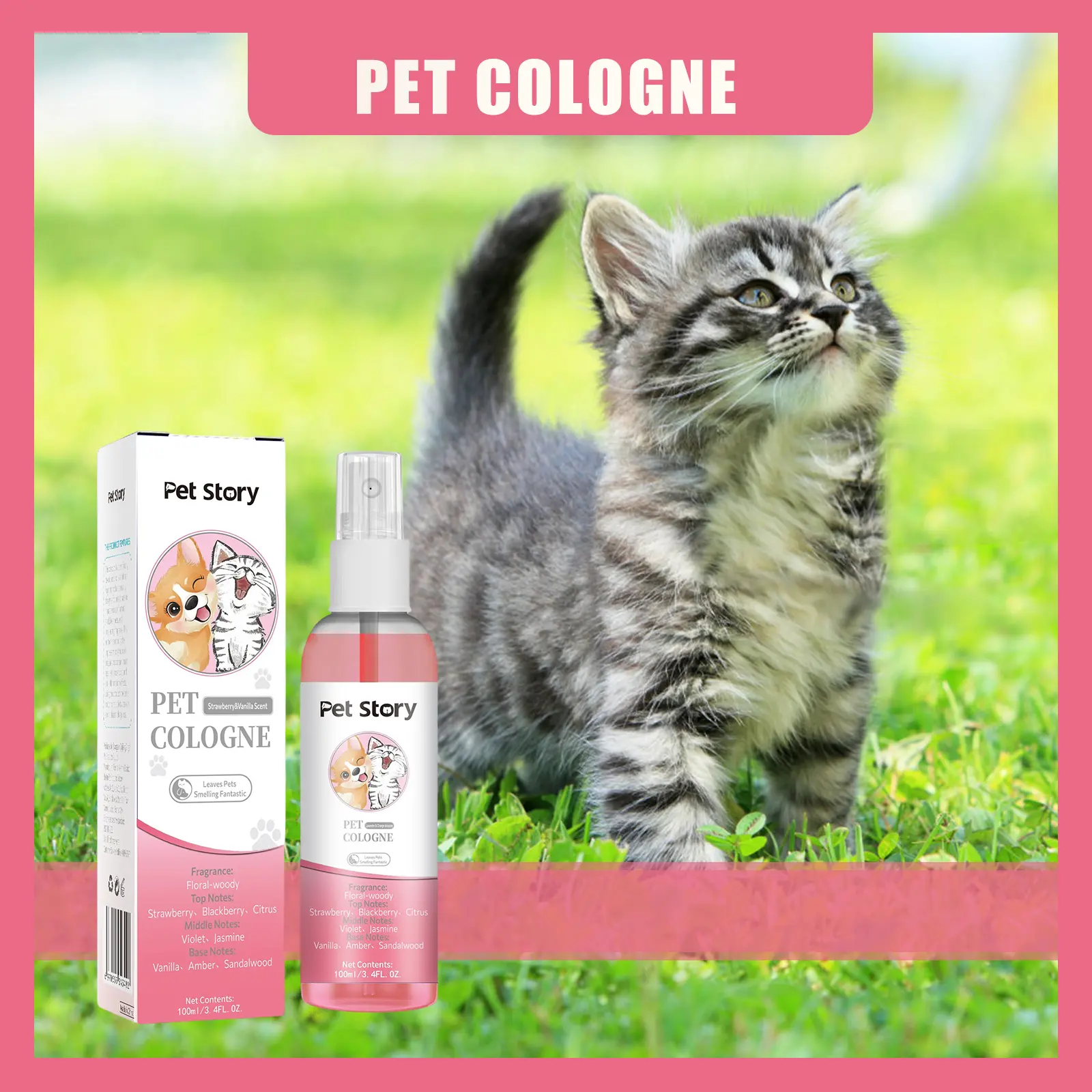 1Pc 100Ml Pet Deodorant ,Cat & Dogs   Remove Urine Odor Spray, Long-Lasting, Universal, Fresh And Lasting Deodorizing