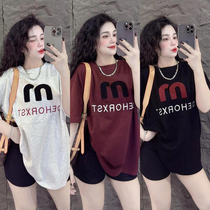 Set Đồ Bộ 'THUN TĂM LẠNH' Nữ QBN Quần Lửng THÊU CHỮ DEHORXS [BIGSIZE 45-85KG]