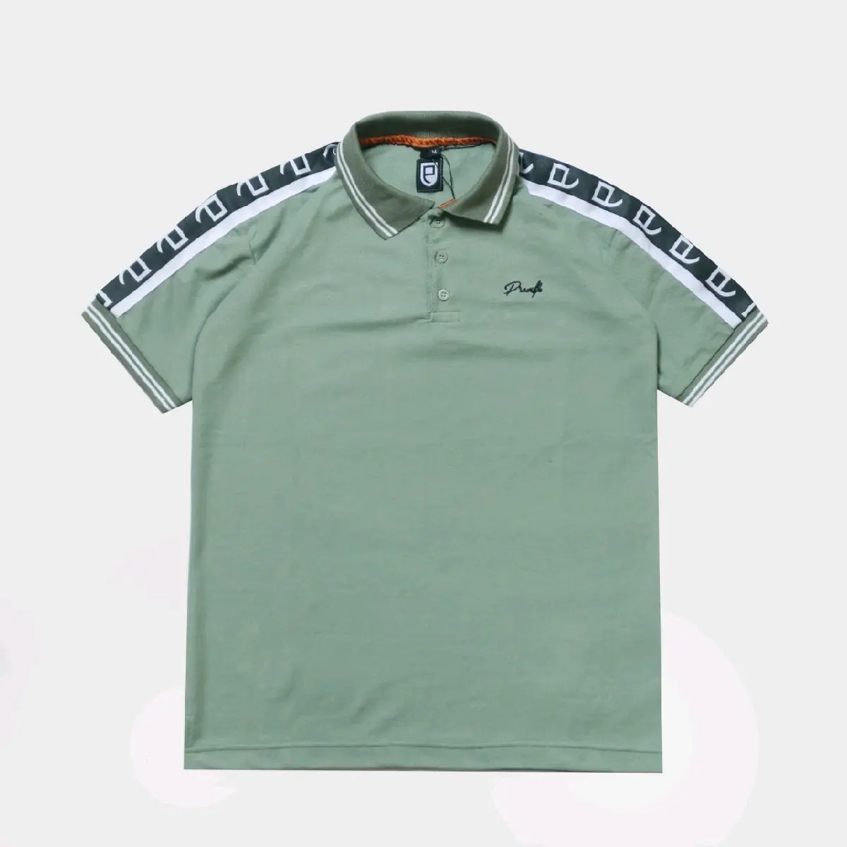 Kaos Polo Shirt Pria Ringer Taped Hijau Tosca