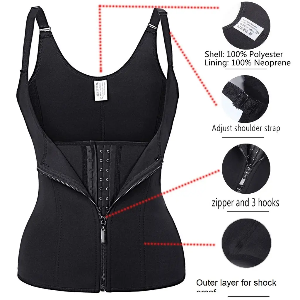 Ready Stock Double Layer Adjustable Strap Waist Trainer with Zip Corset Girdle Body Shaper Shapewear with 3 Hook Fit Belt Womenswear Bodysuit