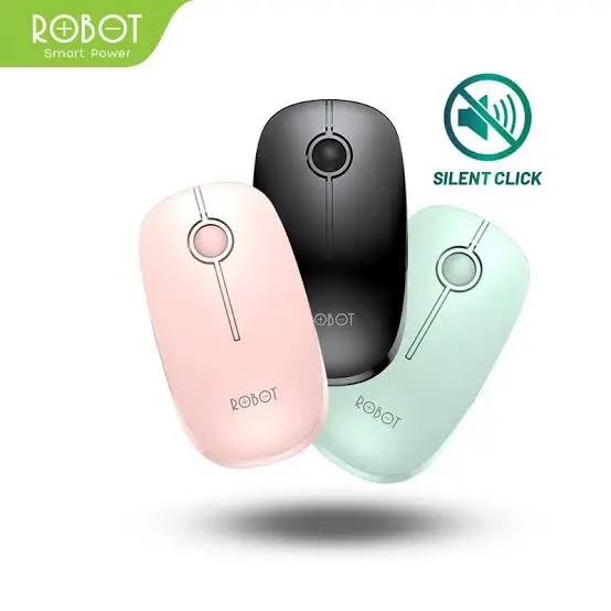 Mouse Nirkabel Robot M330 - Mouse Komputer Ergonomis dengan Fitur Lengkap - Computer
