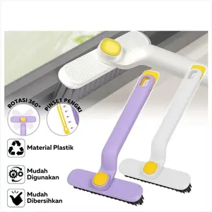 CLAIYDREAM Sikat Toilet 3in1 + Pinset Penjepit / Alat Pembersih Dapat Diputar 360° Cuci Lantai Kamar Mandi WC Celah Sudut Ubin Kaca Keramik