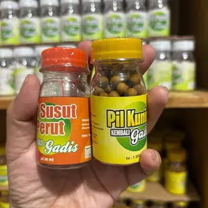 Minum boba pil orange dan pil kuning botol