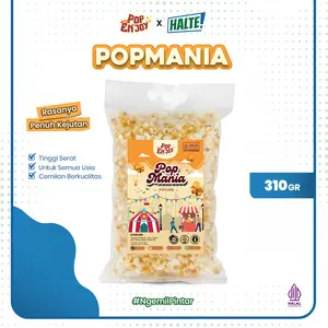 POPCORN POPMANIA [BIKIN NAGIH] - Halte Snack x PopENjoy | Makanan Manis Asin Crispy Camilan Popkron Snack Jagung Cemilan Popcorn Kering Food  Caramel