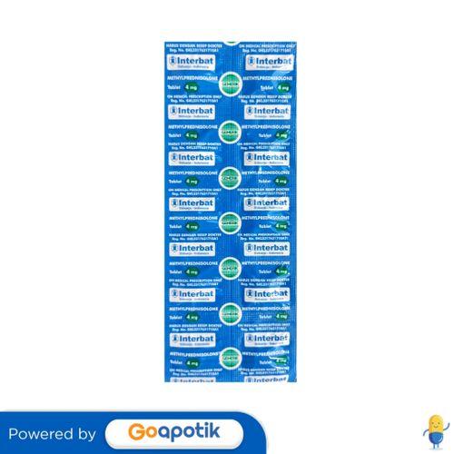 METHYLPREDNISOLONE INTERBAT 4 MG STRIP 10 TABLET