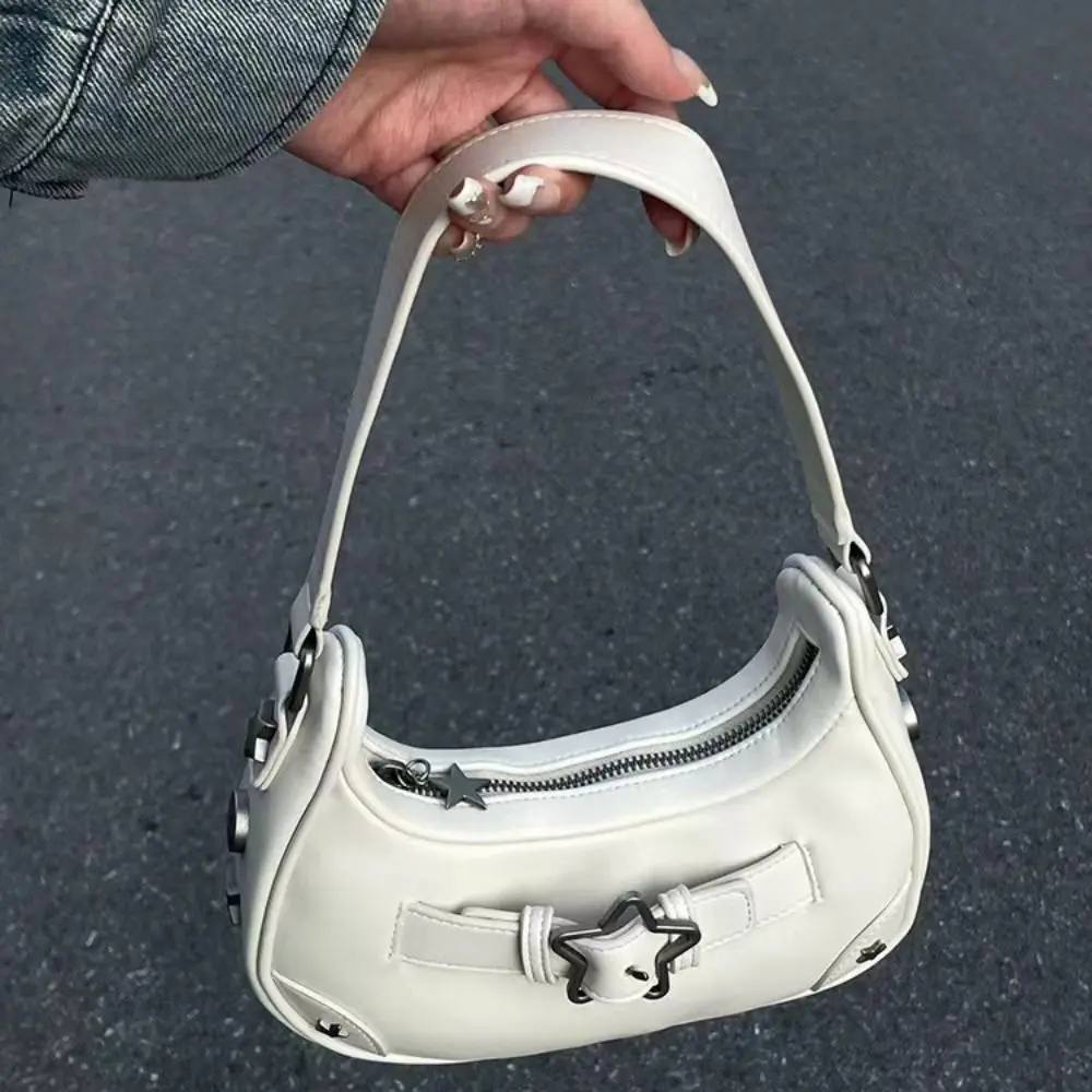 2023 Pu Leather Y2k Cool Bag Star Handbags Ladies Clutch Shoulder Underarm Bag Armpit Purses