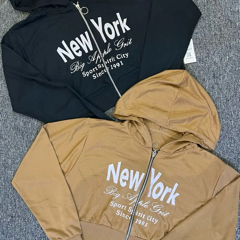 jaket hodie jiper crop wanita Panjang 1