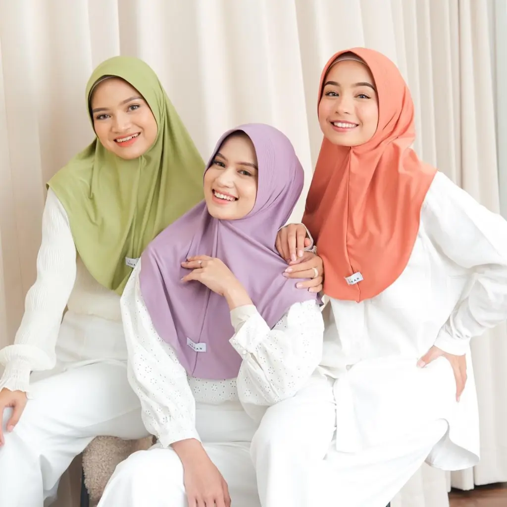 Hijab instan dayly jersy size M hijab bergo busa casual kerudung nyaman terbaru muslim wanita