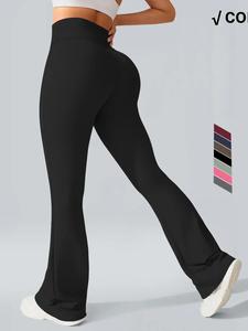 Leggings deportivos de cintura alta y pierna acampanada para mujer, pantalones pitillo informales, cómodos y transpirables para yoga, gimnasio, entrenamiento y para correr, ropa deportiva de mujer para todas las temporadas