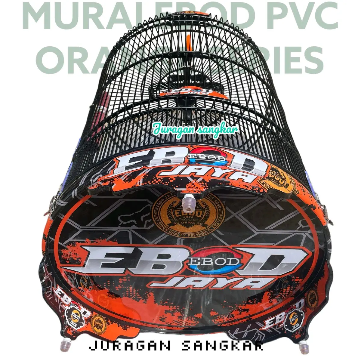 Sangkar kandang murai EBOD pvc decal orange