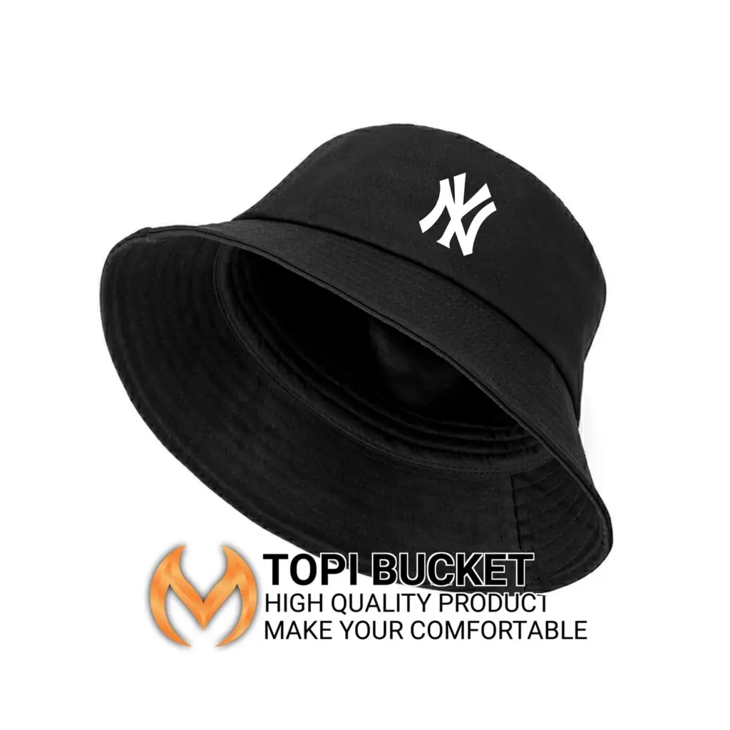 Topi Bucket Hat Pria Wanita Logo NY Moejur Premium Terpopuler Terlaris