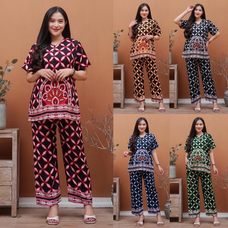 Setelan CP KANISYA Baju Tidur Celana Panjang Premium Oneset Busui Piyama Rayon Kekinian Wanita Pendek Katun 4