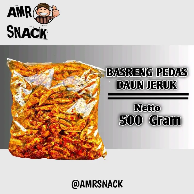 Basreng Pedas Daun Jeruk 500gram - Snack Goreng Nikmat - Food, Camilan, Snacks 1
