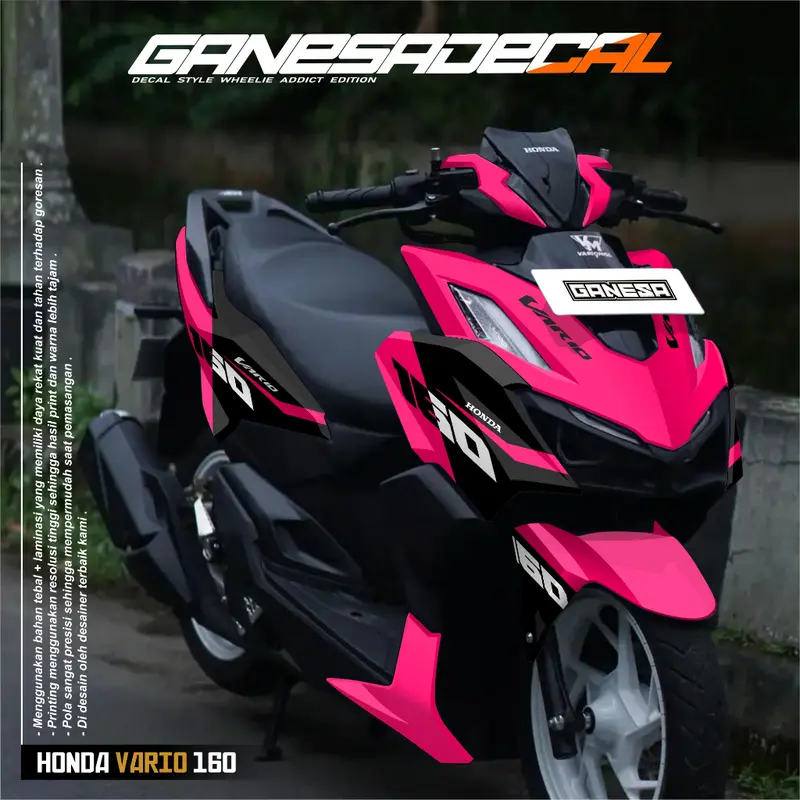 Decal stiker Vario 160 New ABS/NON ABS full body Dekal Sticker Motor Honda Vario 160 fullbody Custom Variasi Desain Grafis Elegan Ganesa 24.11 3
