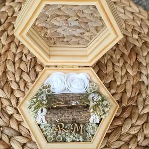 kotak cincin ringbox hexagonal bisa riques nama cincin tunangan free inisial